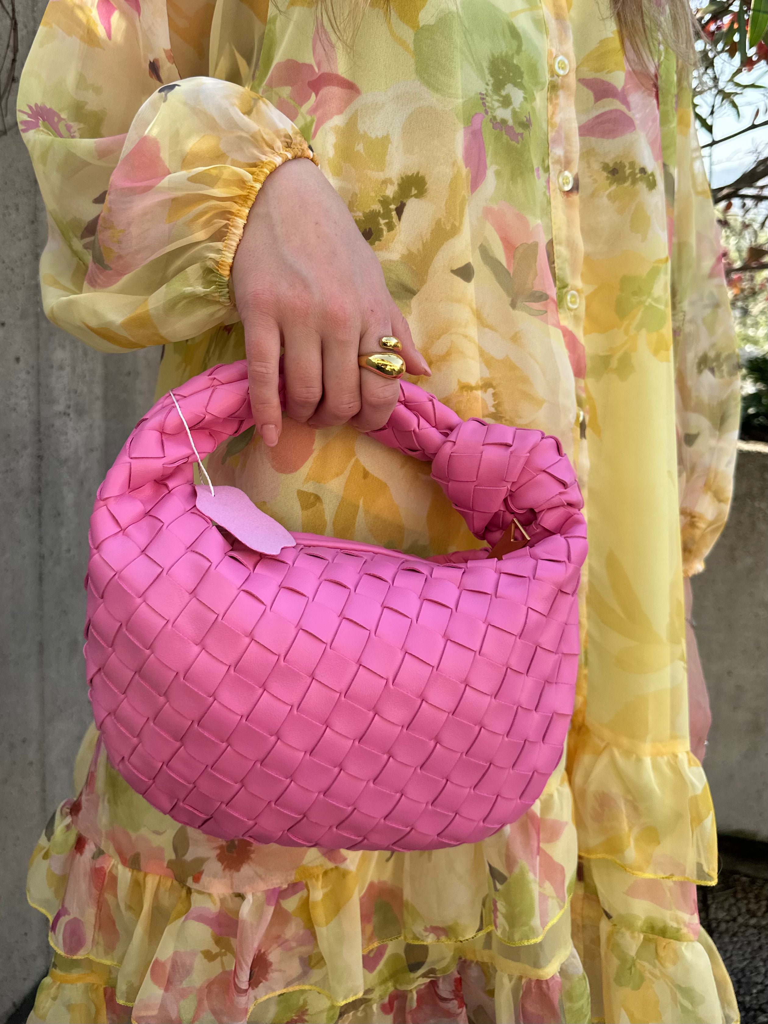 BORSA CHLOE MINI INTRECCIATA ROSA