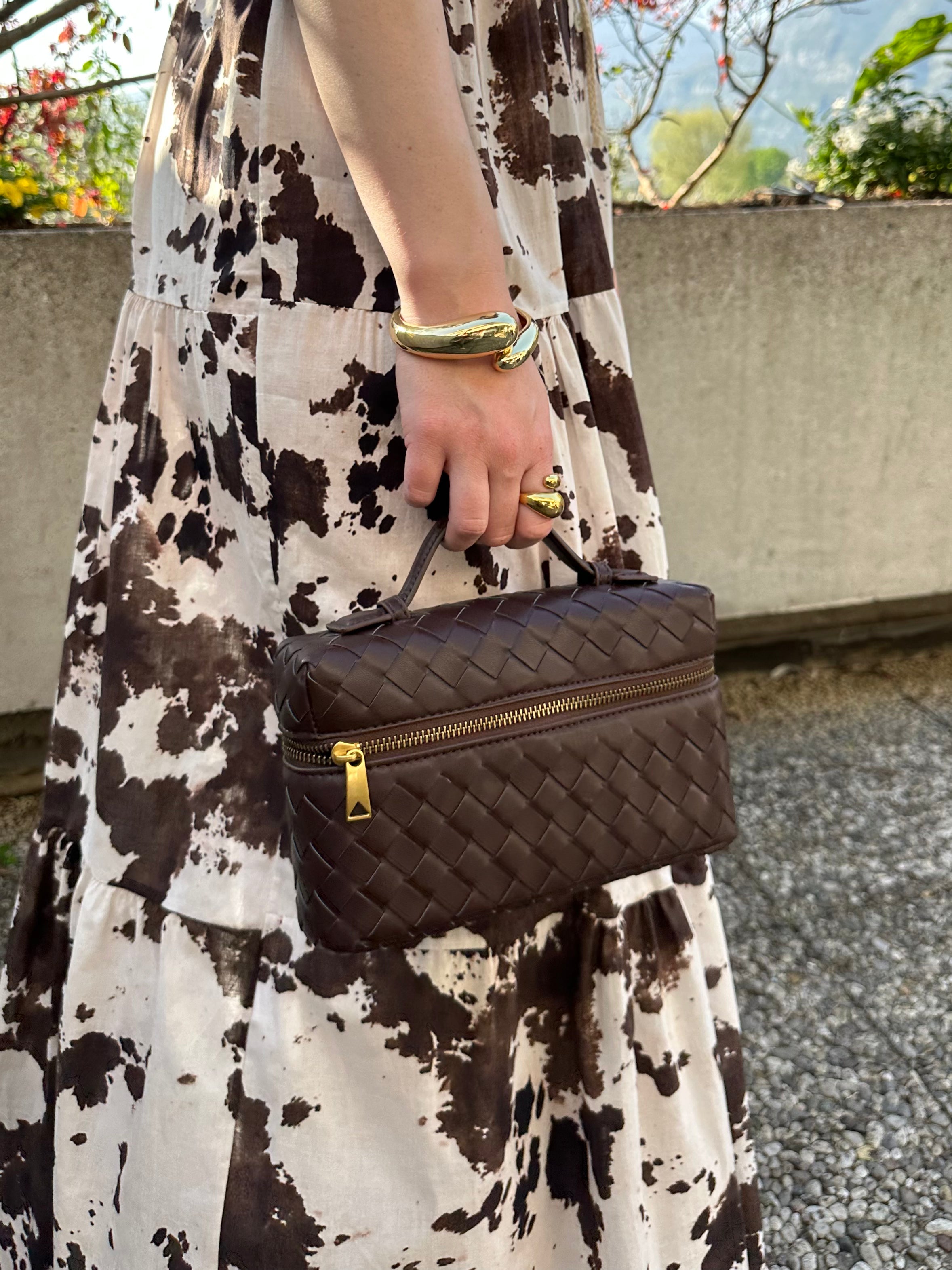 BORSA INTRECCIATA DAFNE MARRONE